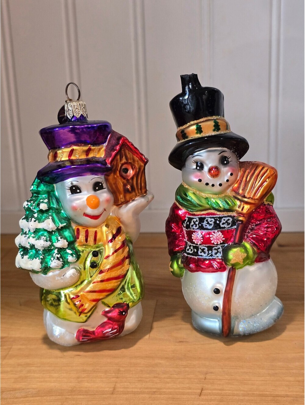 2 Christopher Radko Ornaments Shivery Timbers and Chirpy & Chilly READ NOTE